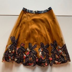 Anthropologie - Tulle and Embroidery Skirt